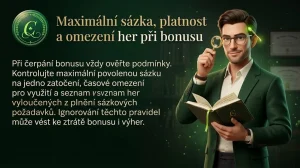 Maximální sázka, platnost a omezení her při bonusu