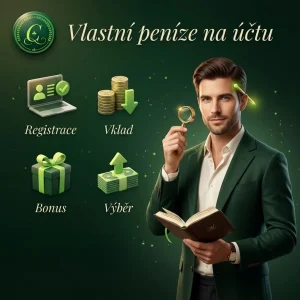 Vlastní peníze na účtu – registrace, vklad, bonus, výběr